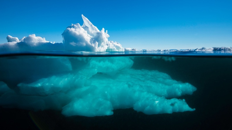 Ice formation above and below the waterline, Admiralty Inlet, Northern Baffin Island, Canada